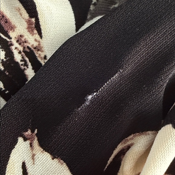 Anne Klein Bell Sleeve Floral Dress Ruched Jersey Sheath Black Gray Size 10 - Picture 10 of 11